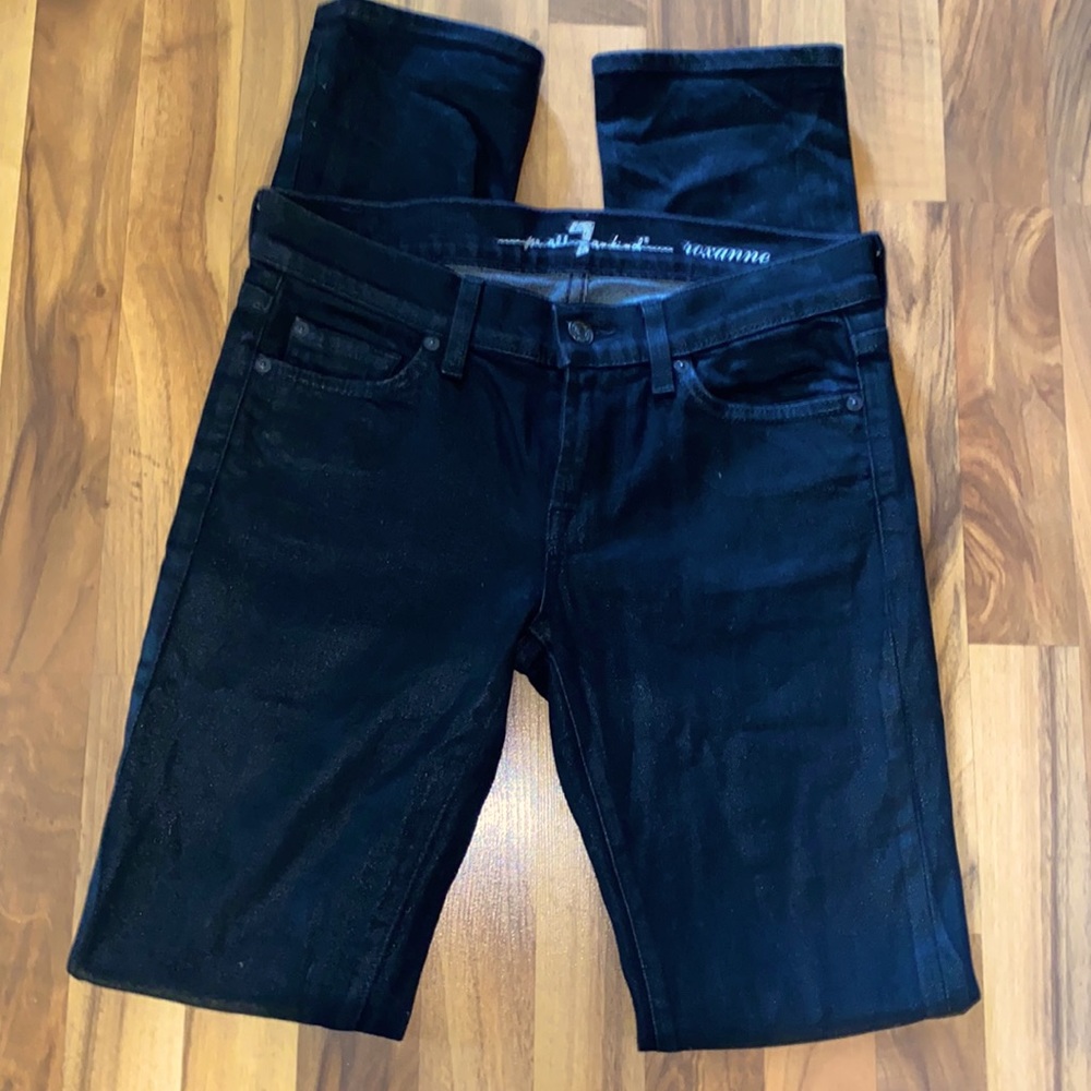 7 For All Mankind “Roxanne” Slim Fit Size 26 Black Jeans. Cotton Blend